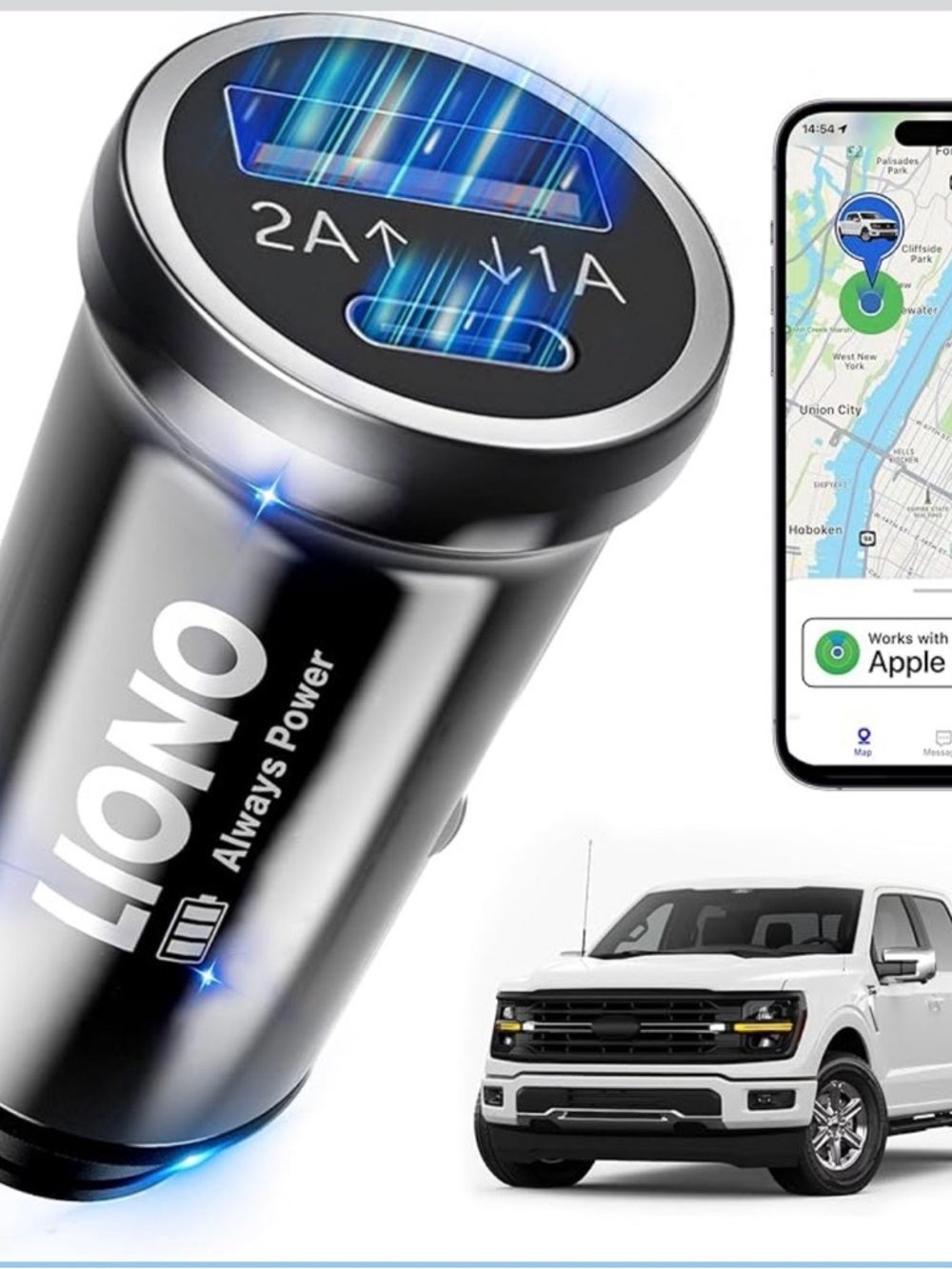 Car GPS Tracker & Charger with Built-in Rechargeable Battery